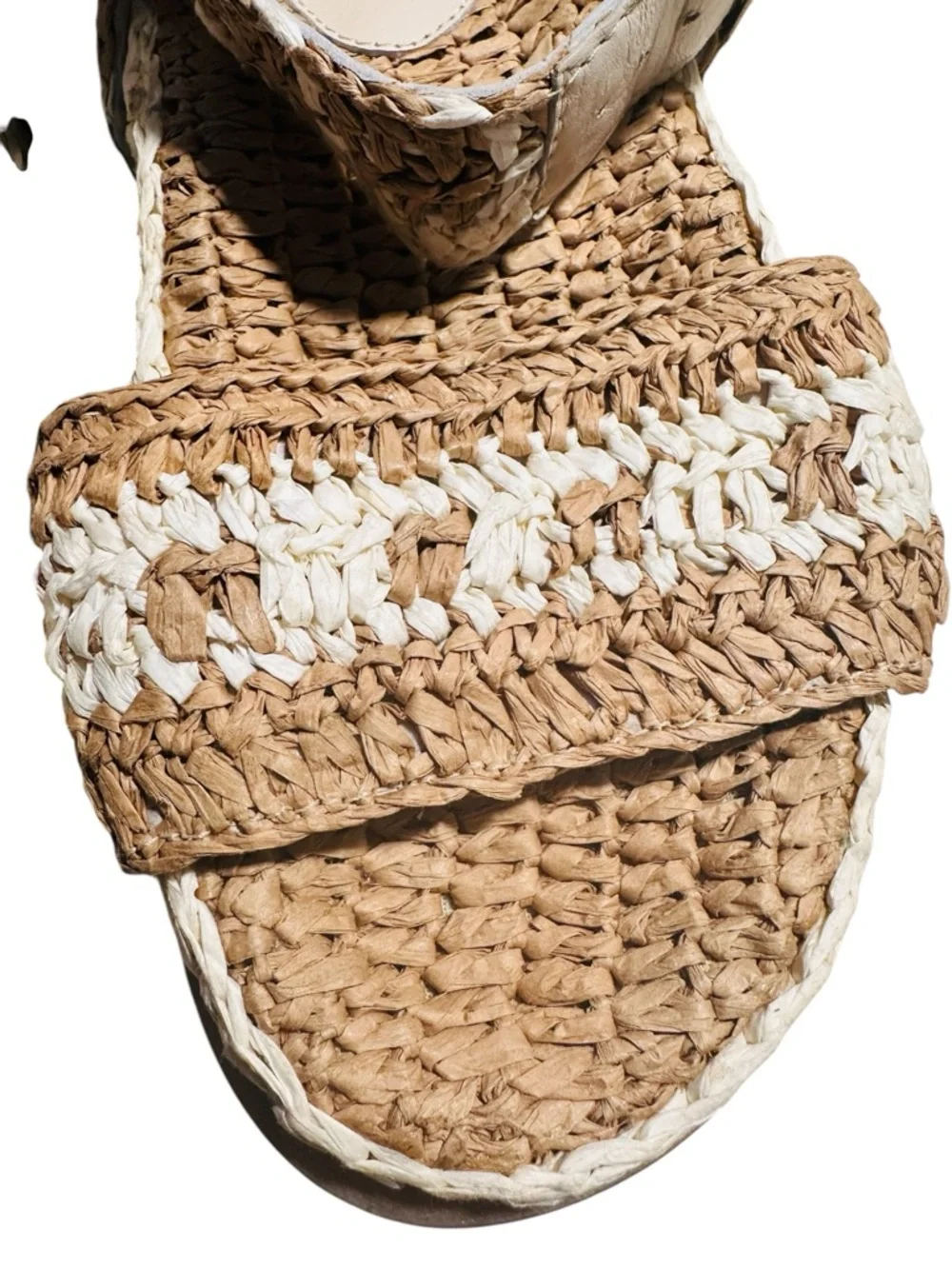 Free People Roma Raffia Sandals Size 9 Woven Platform Ankle Strap Boho Summer - Picture 10 of 11